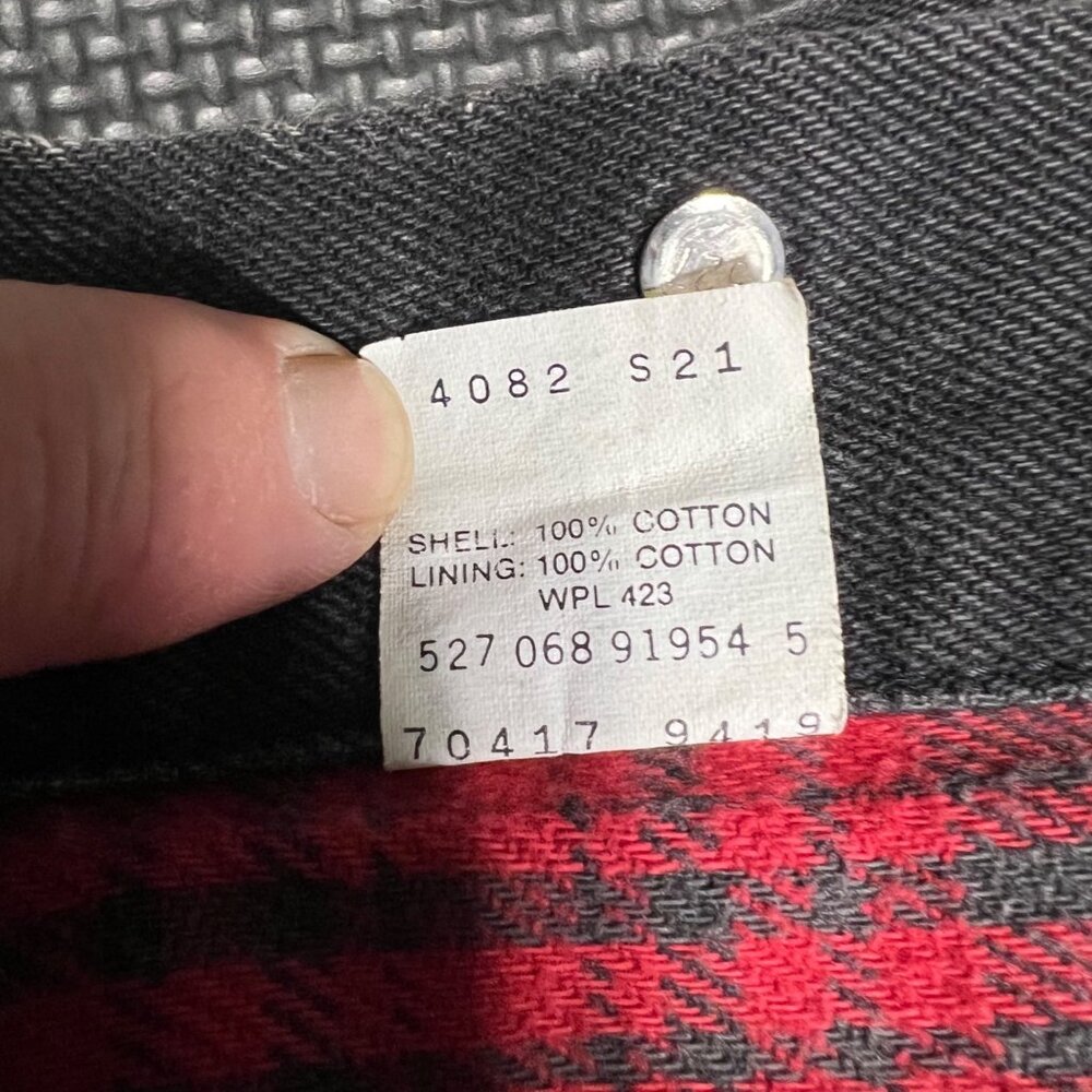 Levis Vintage1987 Acid Wash Denim Jacket Red Plaid Lining Made In USA Size M - Picture 4 of 10